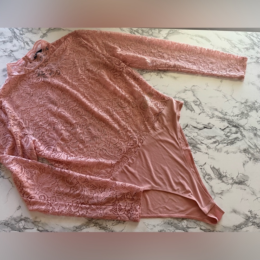 Forever 21+ Pink Lace Bodysuit
